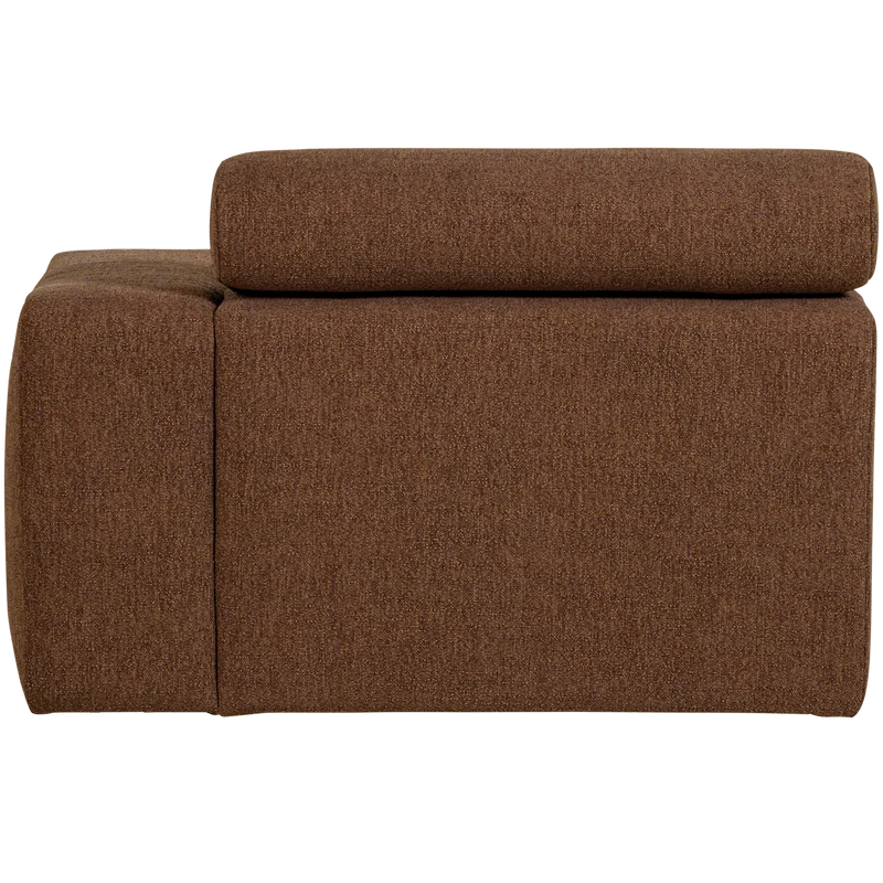 Novi Chaiselongue Element Arm rechts Bouclé Mokkabraun