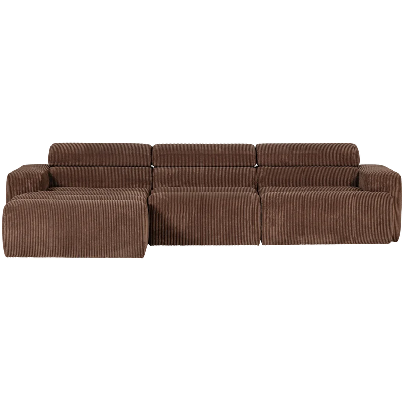 Novi chaise longue sofa links kord mokkabraun