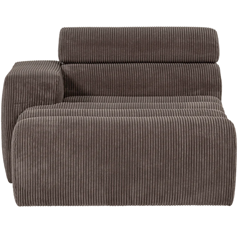 Novi chaise longue element armlehne links kord graubraun