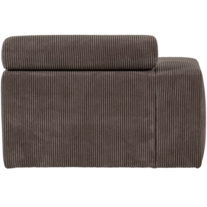 Novi chaise longue element armlehne links kord graubraun