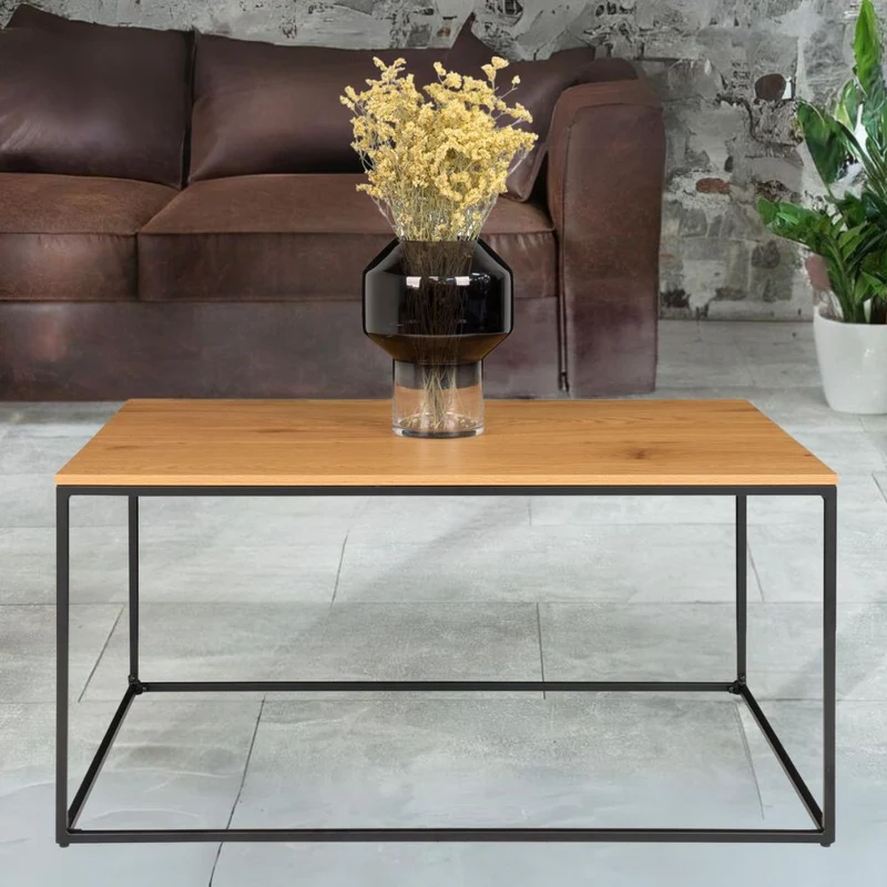 Design Couchtisch LEVEN Eiche-Look ca. 60x90x45cm