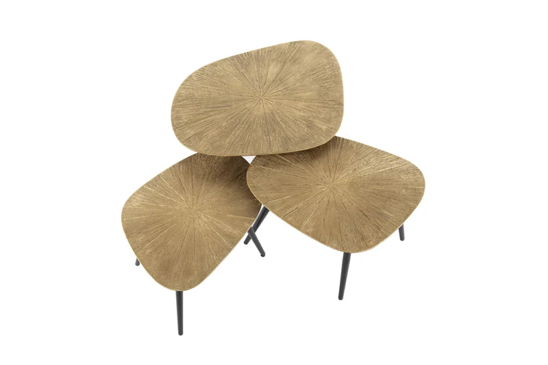 KAWOLA Couchtisch TIBALI Set 3-tlg. Metall bronze viereckig