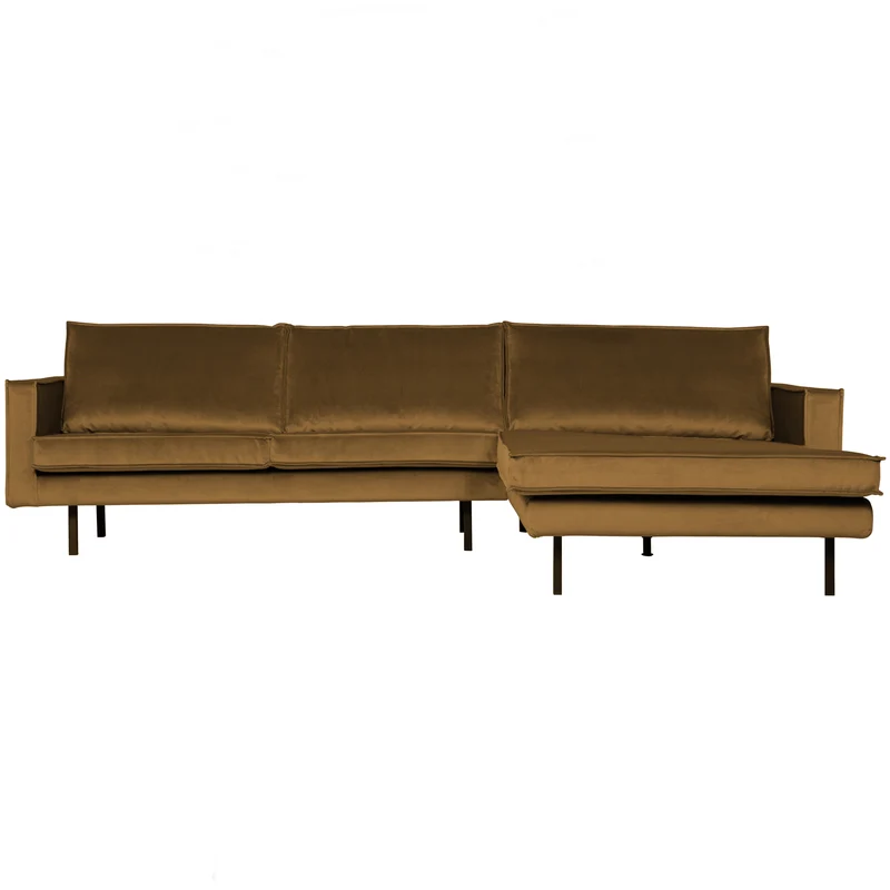 Rodeo chaise longue rechts velvet honiggelb