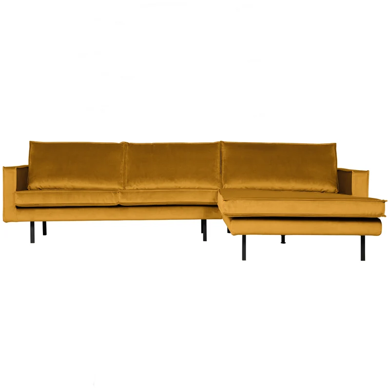 Rodeo chaise longue rechts velvet ochre