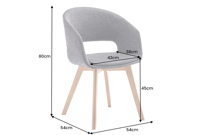 Design Stuhl DENMARK grau Mikrofaser schwarze Holzbeine