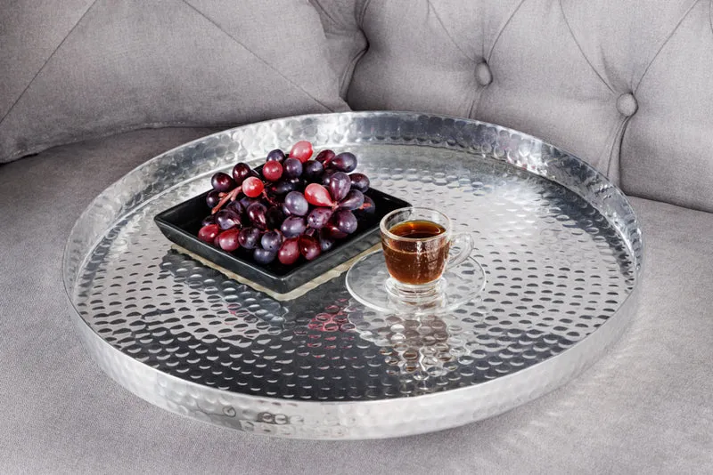 Modernes 2er Set Couchtisch MARTELLO schwarz silber