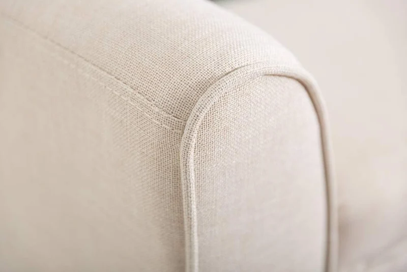 Elegante Sitzbank CAROLIN 90cm beige Polsterbank Armlehne