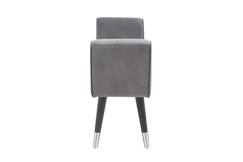 Elegante Sitzbank CAROLIN 90cm grau Samt Armlehne