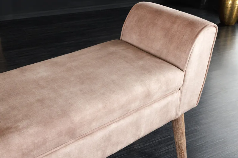 Elegante Sitzbank CAROLIN 90cm beige Samt