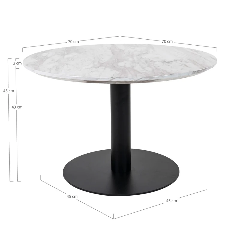 Stylischer Couchtisch ZANOL in Marmor-Look ca.D70cm