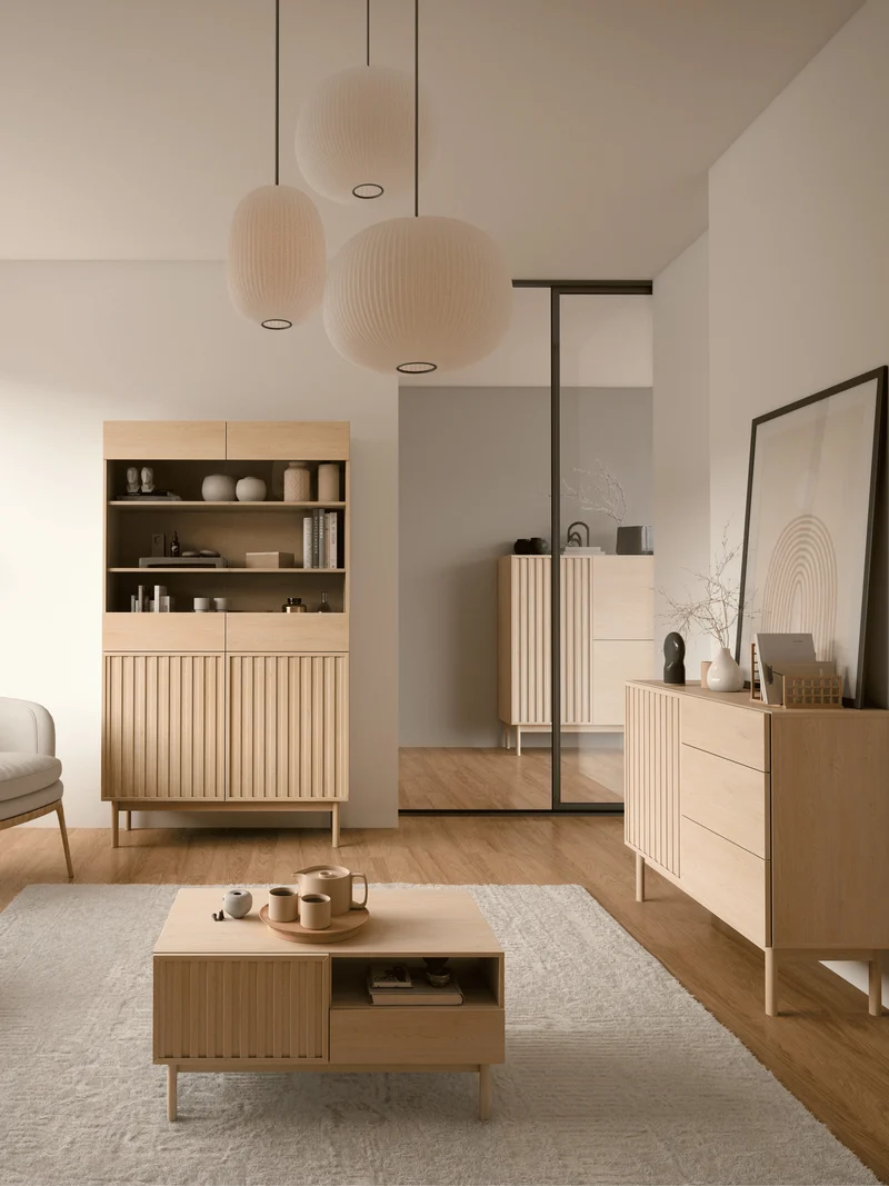 Savira Elegantes Sideboard mit 3 Türen in Cremona Eiche – Stilvolles Premium-Design