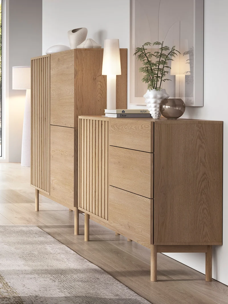 Savira Elegantes Sideboard mit 3 Türen in Cremona Eiche – Stilvolles Premium-Design