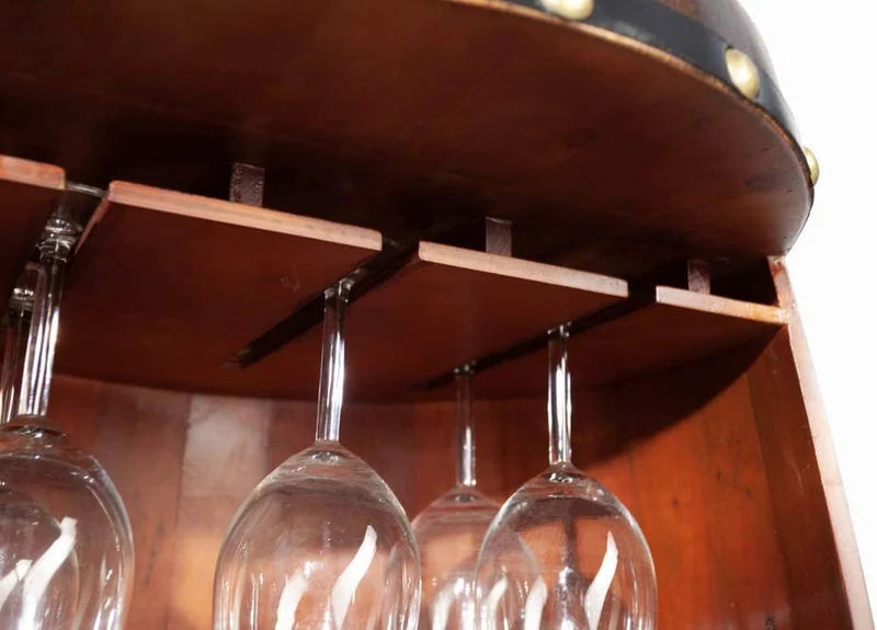 Flaschenregal BOTELLA 97cm braun Weinfass Pienienholz