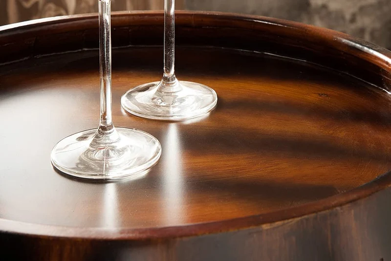 Originelles Flaschenregal BOTELLA 80cm braun Weinfass Pinienholz