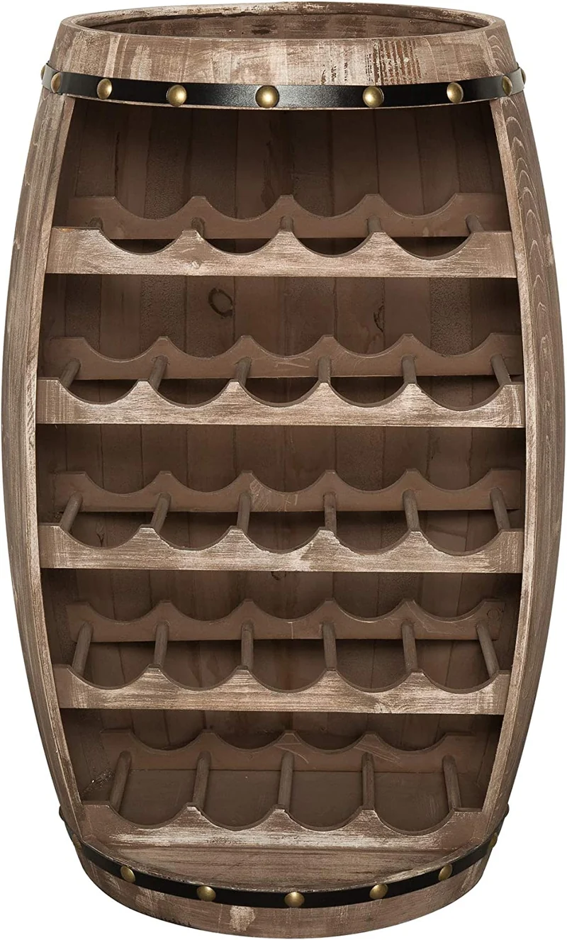 Originelles Flaschenregal BOTELLA 80cm natur Weinfass Pienienholz