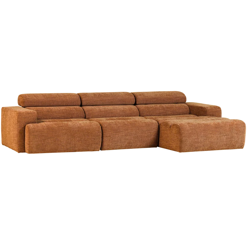 Novi chaise longue sofa rechts orange melange