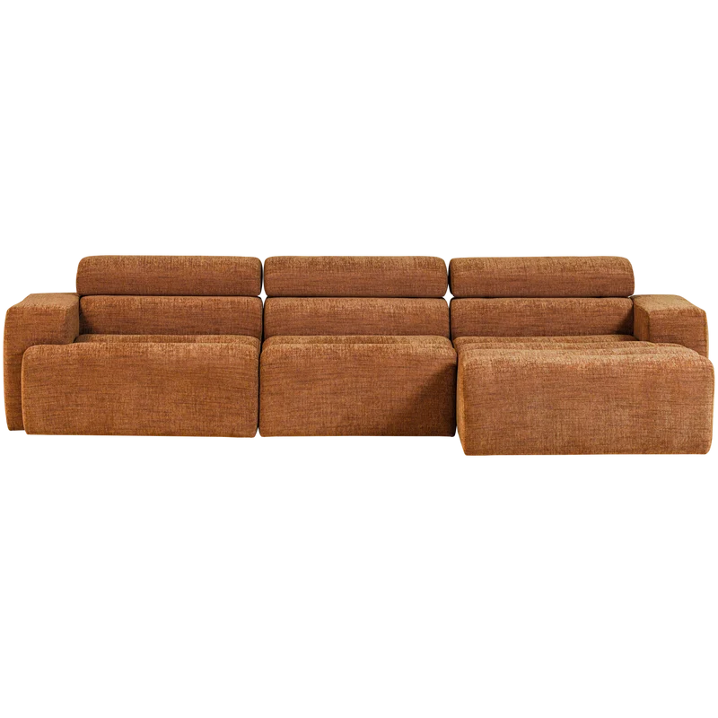 Novi chaise longue sofa rechts orange melange