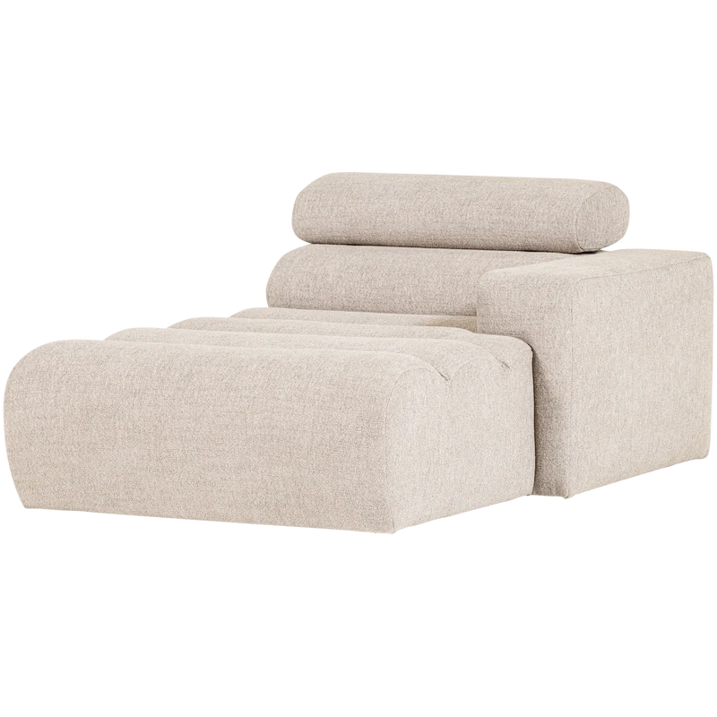 Novi Chaiselongue Element Arm rechts Bouclé Natur