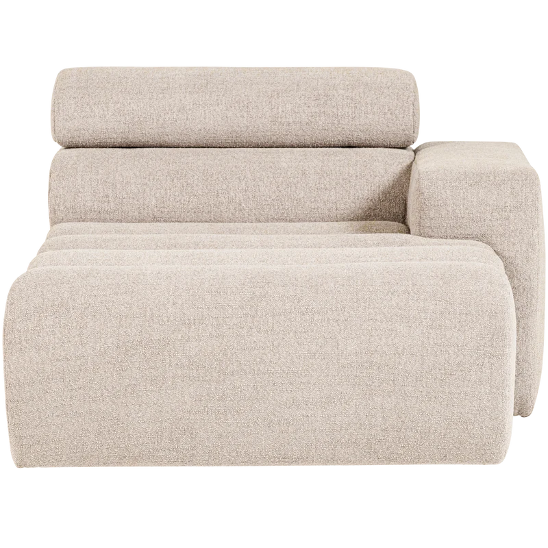Novi Chaiselongue Element Arm rechts Bouclé Natur