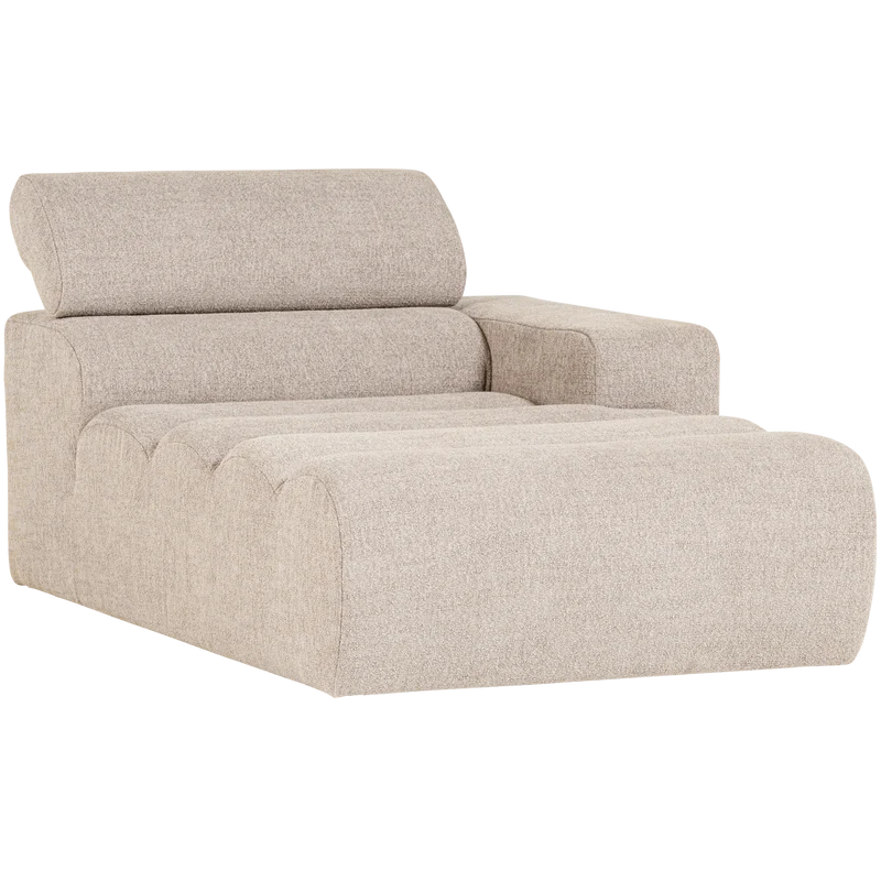 Novi Chaiselongue Element Arm rechts Bouclé Natur