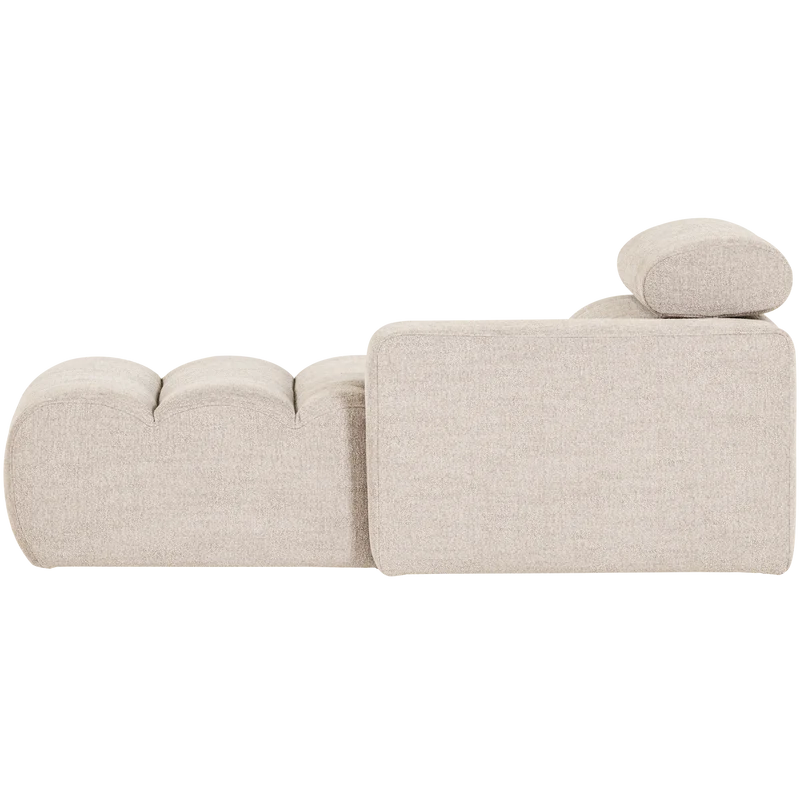 Novi Chaiselongue Element Arm rechts Bouclé Natur