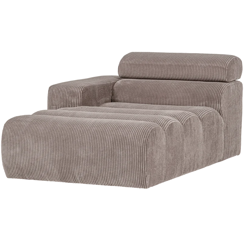 Novi chaise longue element armlehne links kord sand