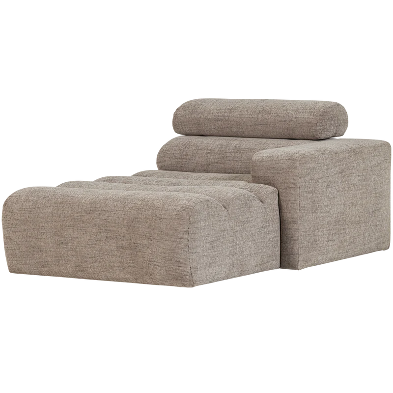 Novi chaise longue element armlehne rechts natur melange