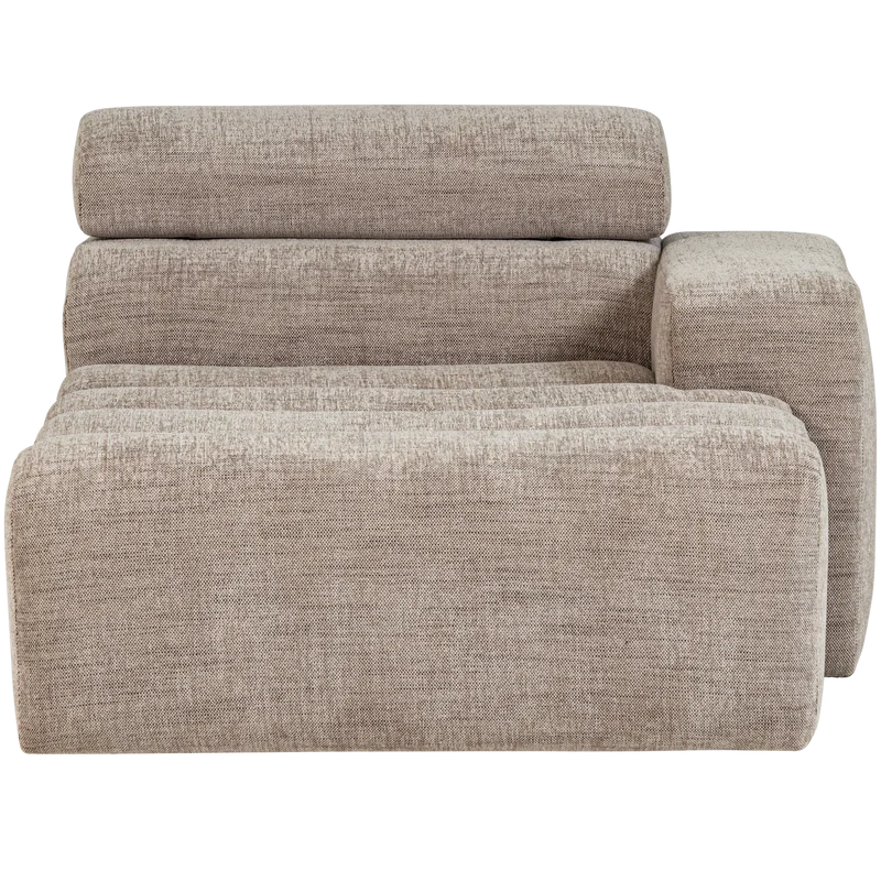 Novi chaise longue element armlehne rechts natur melange