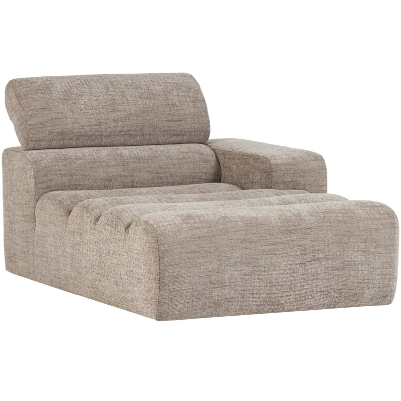 Novi chaise longue element armlehne rechts natur melange