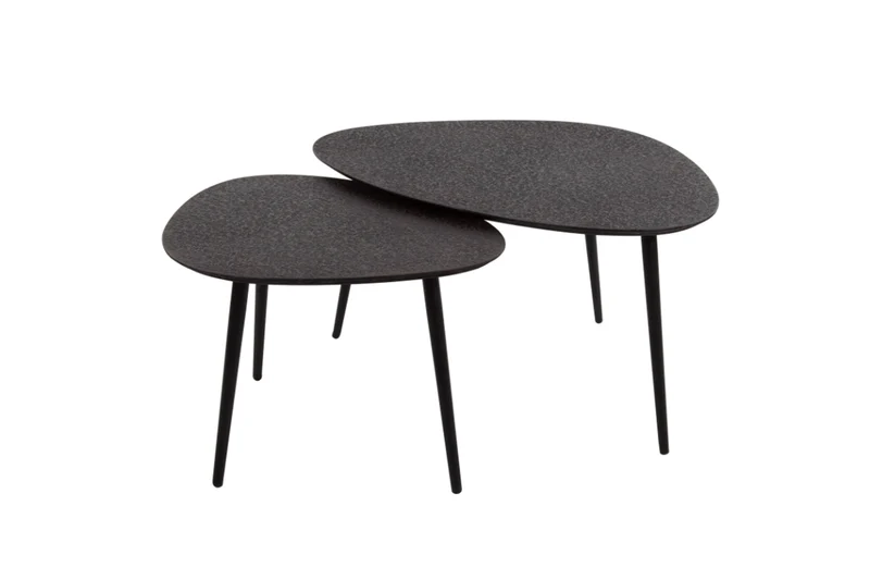 KAWOLA Couchtisch LAUCA Set 2-tlg. Metall schwarz dreieckig