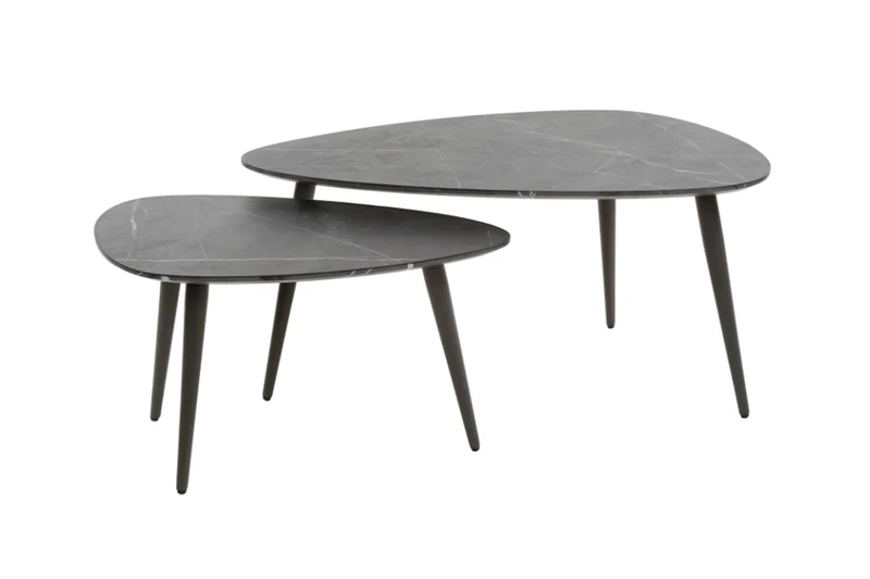 KAWOLA Couchtisch PARANA Set 2-tlg. Holz schwarz dreieckig