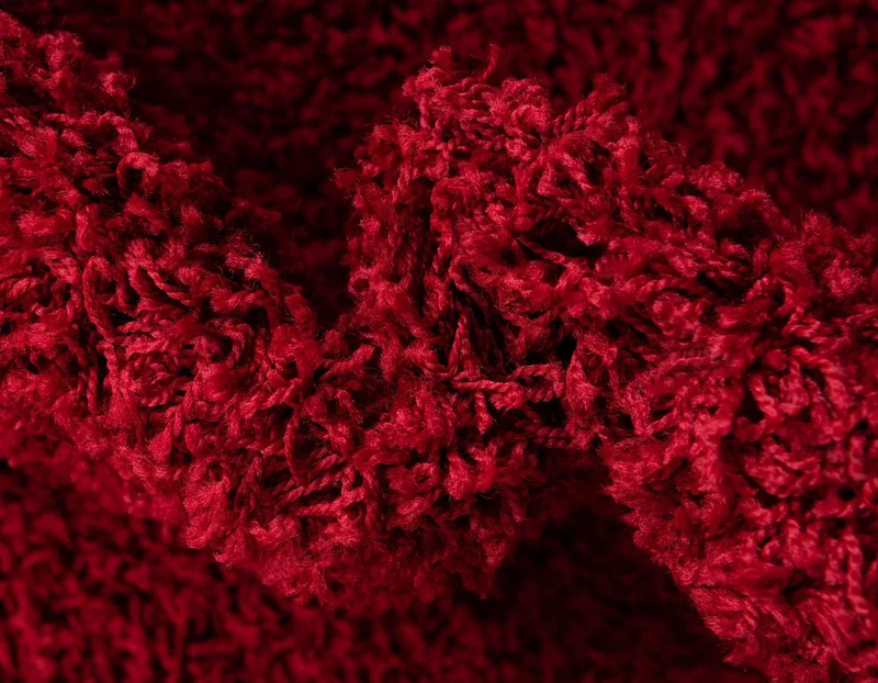 Teppich HIGH-FLOR Rechteckig Kirschrot diverse Größen