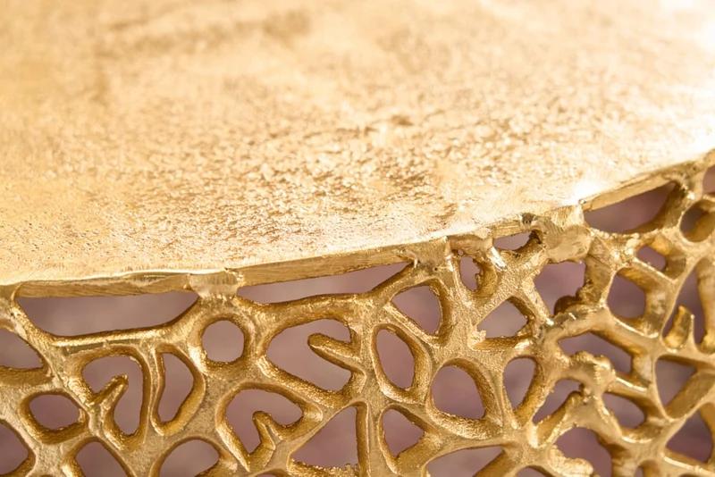 Extravaganter Couchtisch RIXOS ca.73cm gold Metall Handarbeit