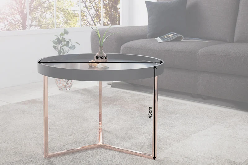 Moderner Couchtisch STACCA 60cm abnehmbares Tablett