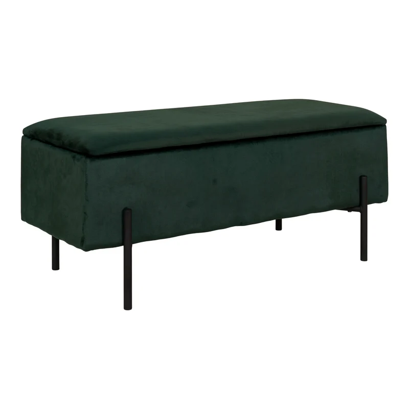Elegante Bank NIZZA mit Stauraum 95cm Samtstoff grün
