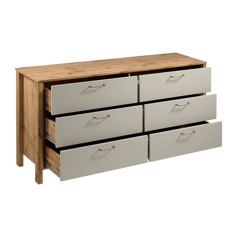 Velario Wohnzimmer-Set 5-teilig – Modernes Wohnmöbel-Set in Wotan Eiche & Beige