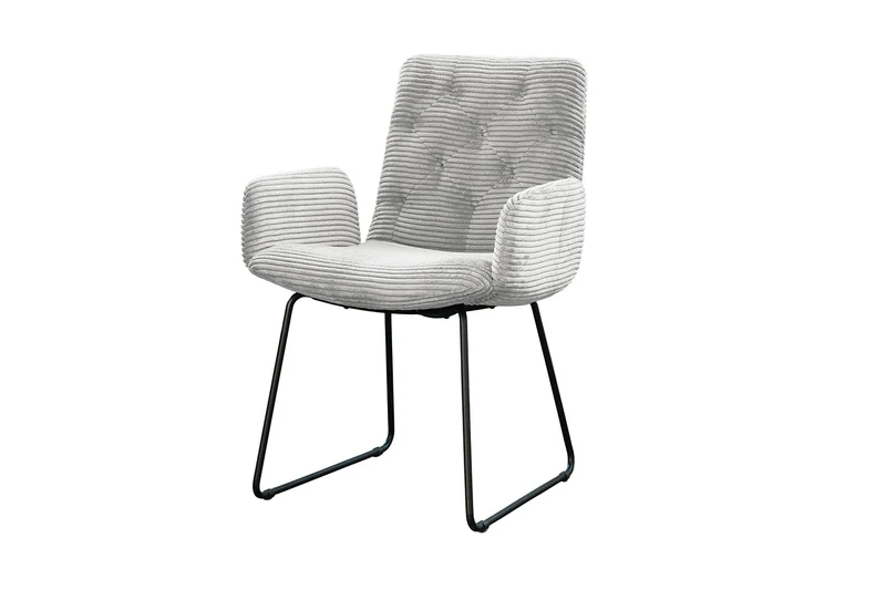 KAWOLA Stuhl NEW CHARME Esszimmersessel Cord hellgrau