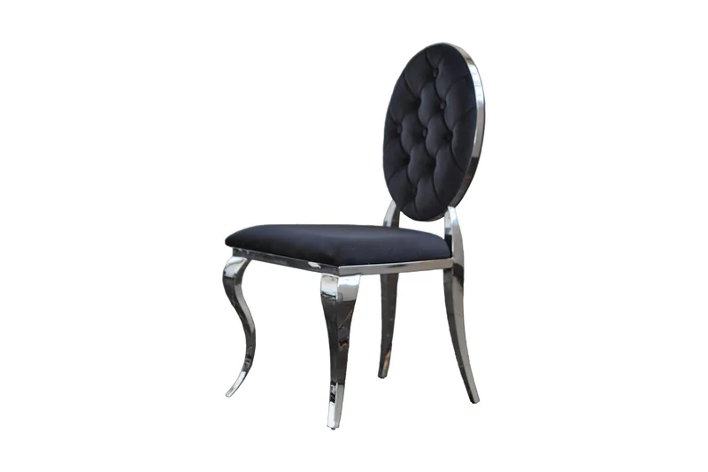 KAWOLA Stuhl LINDA Esszimmerstuhl Barock Velvet schwarz