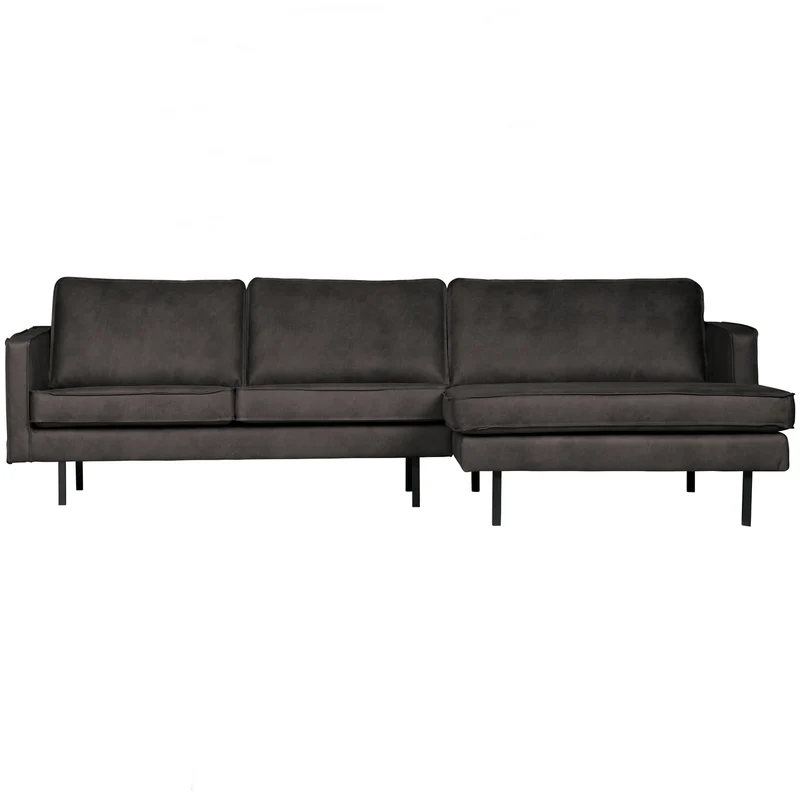 Rodeo chaise longue rechts ecoleder schwarz