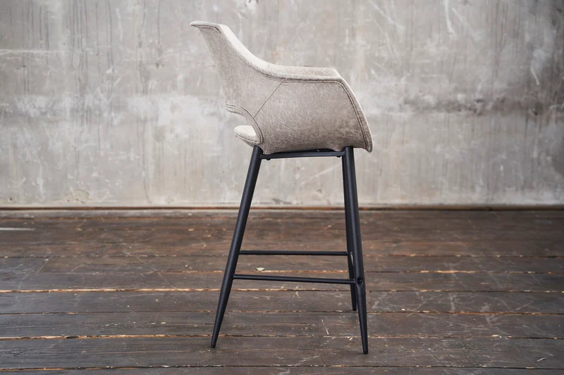 KAWOLA Barhocker ZAJA Barstuhl Sitzhöhe 76 cm Microfaser cremeweiß