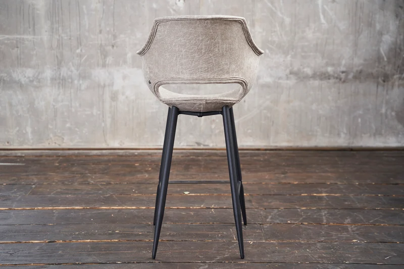 KAWOLA Barhocker ZAJA Barstuhl Sitzhöhe 76 cm Microfaser cremeweiß