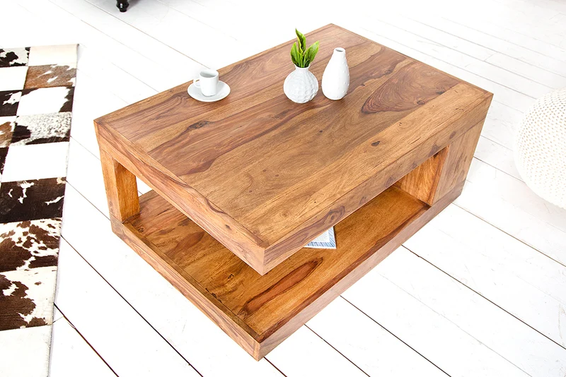 Puristischer Couchtisch SHIVA ca.90x60cm massiv Palisander