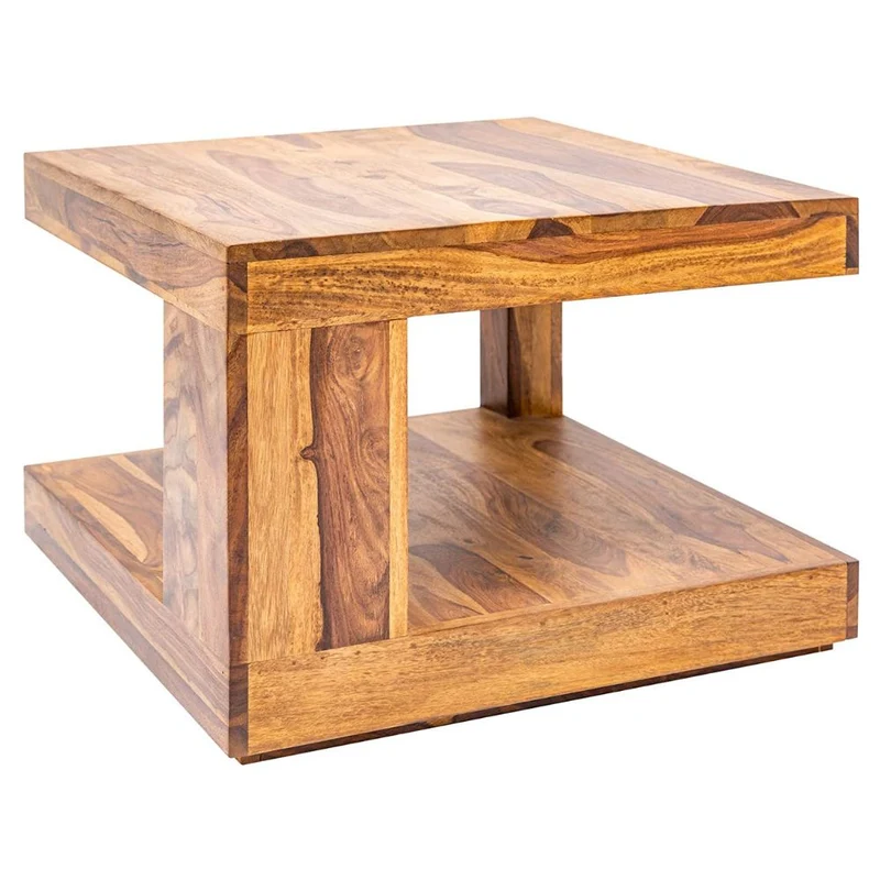 Puristischer Couchtisch SHIVA ca.60x60cm massiv Palisander