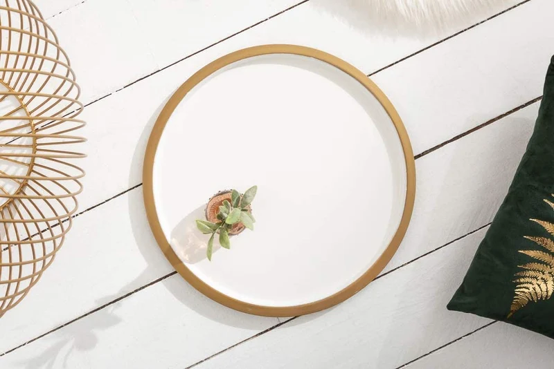 Filigraner Aufbewahrungs-Couchtisch mit Tablett AGGIO 51cm gold