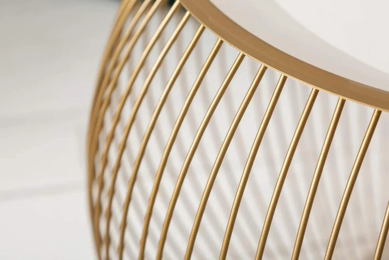 Filigraner Aufbewahrungs-Couchtisch mit Tablett AGGIO 51cm gold