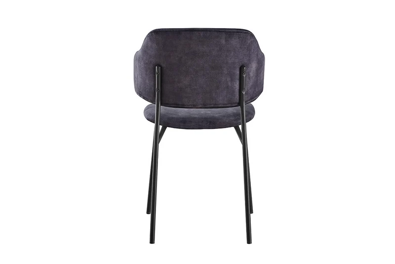 Moderner Stuhl MODA grau Samt Metallbeine