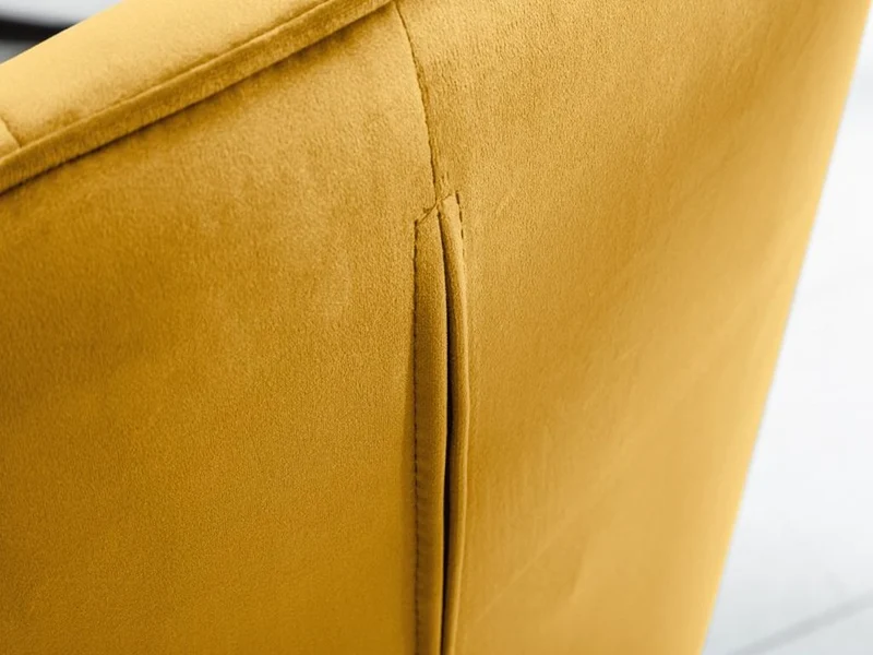 Moderner Samt Stuhl ZIRA senfgelb mit Armlehne