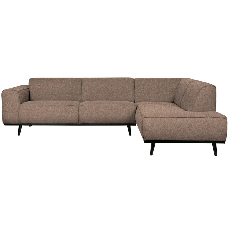 Statement eckbank rechts bouclé nougat