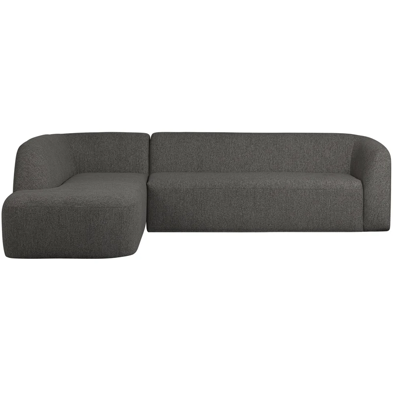 Sloping eckbank links grau/schwarz melange