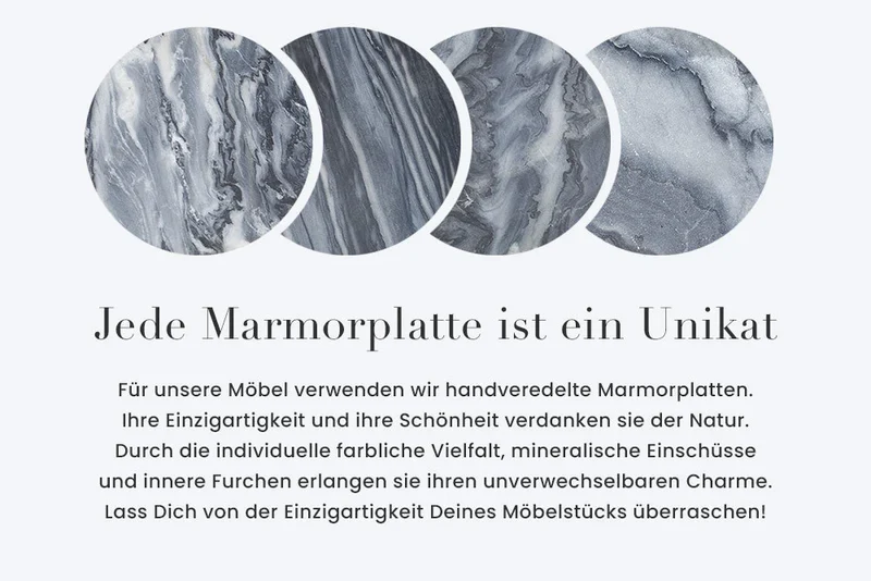 Moderner Couchtisch MAMO abnehmbare Marmor-Platte ca.D62cm